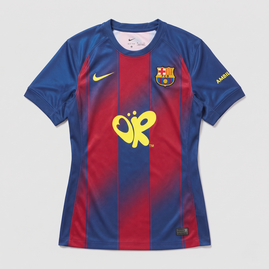 Camisa Barcelona I 25/26 Feminina - Logo Amarelo Bolha