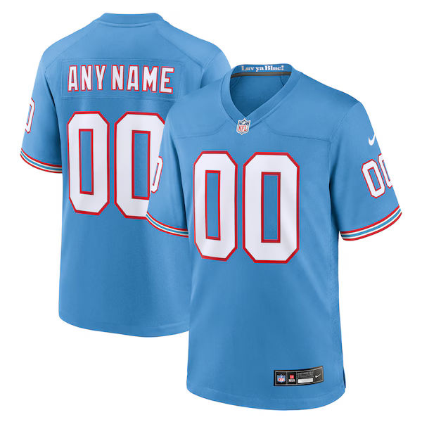 Tennessee Titans Throwback Custom Game Jersey Light Blue - photo 2